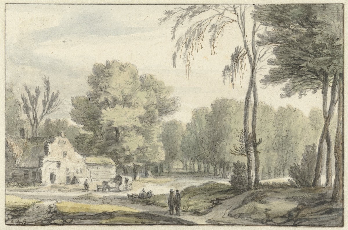 Landschap Met Een Reiswagen Voor Een Boerderij 1637   1692