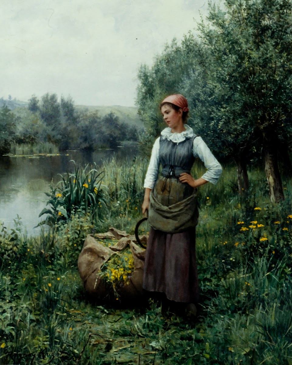 Girl by a Stream Flanders c 1890
