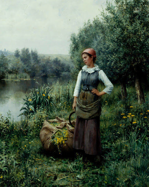 Girl by a Stream Flanders c 1890
