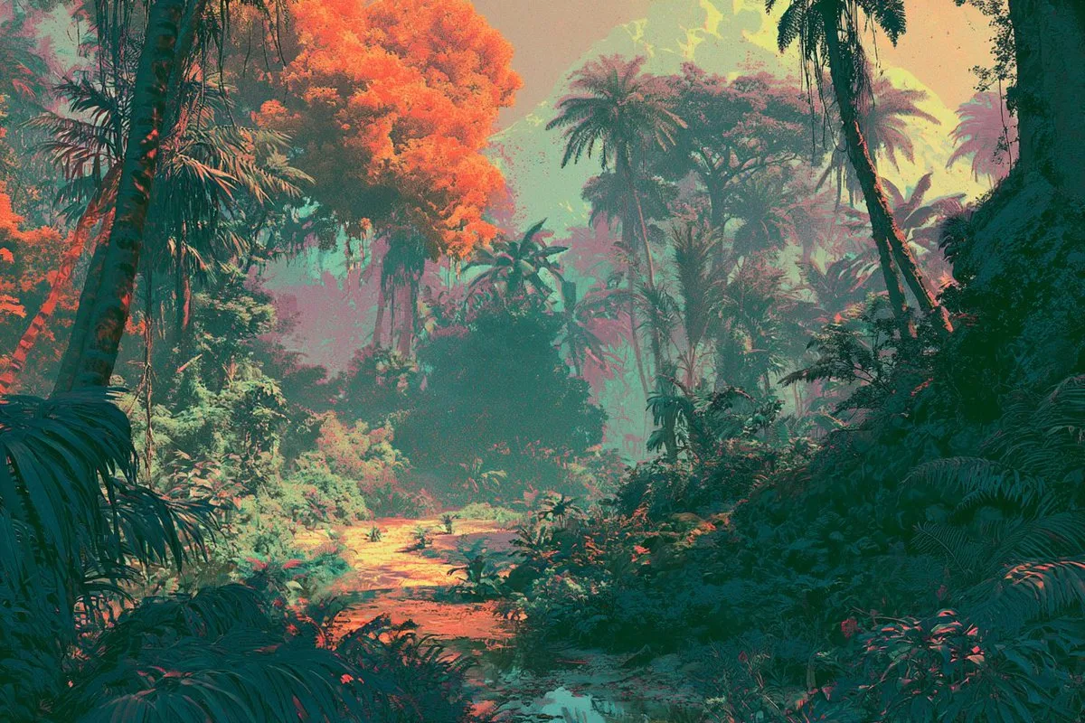 Tema retratado en un estilo retro