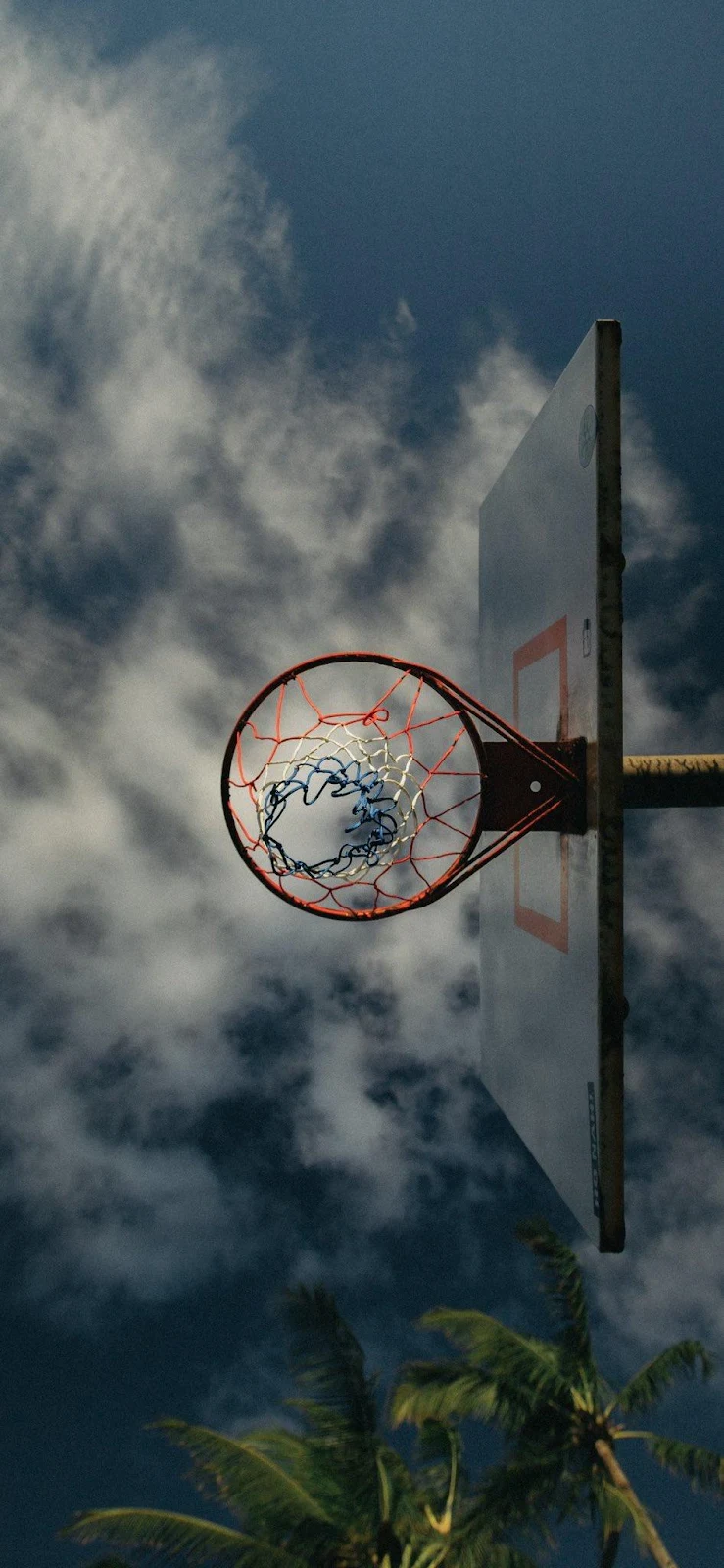 Outdoor Basketball Hoop Under Sky - Outdoor Photography iPhone Wallpaper (946x2048)