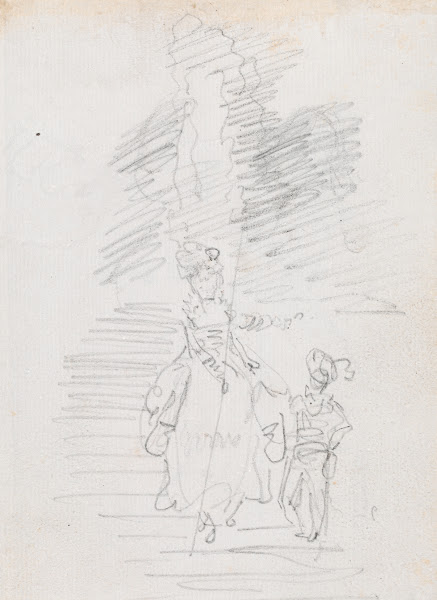 Woman and Smaller Male Figure on Grand Stairway recto probably c 1754 1765