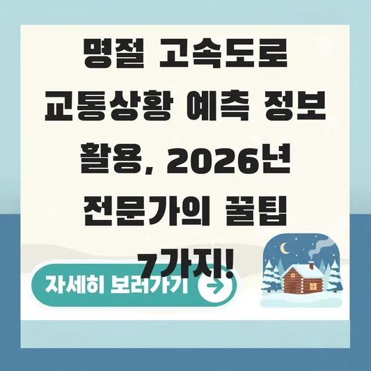명절 고속도로 교통상황 예측 정보 활용