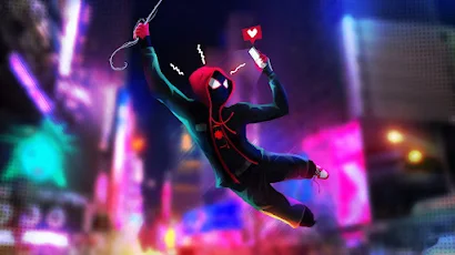 Digital Painting, Miles Morales, Spider-Man, Spider-Man: Into The Spider-Verse, Phone 4K Wallpaper Background