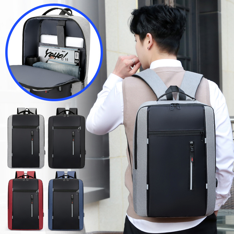 Business backpack with USB, 20–35 L, Oxford fabric