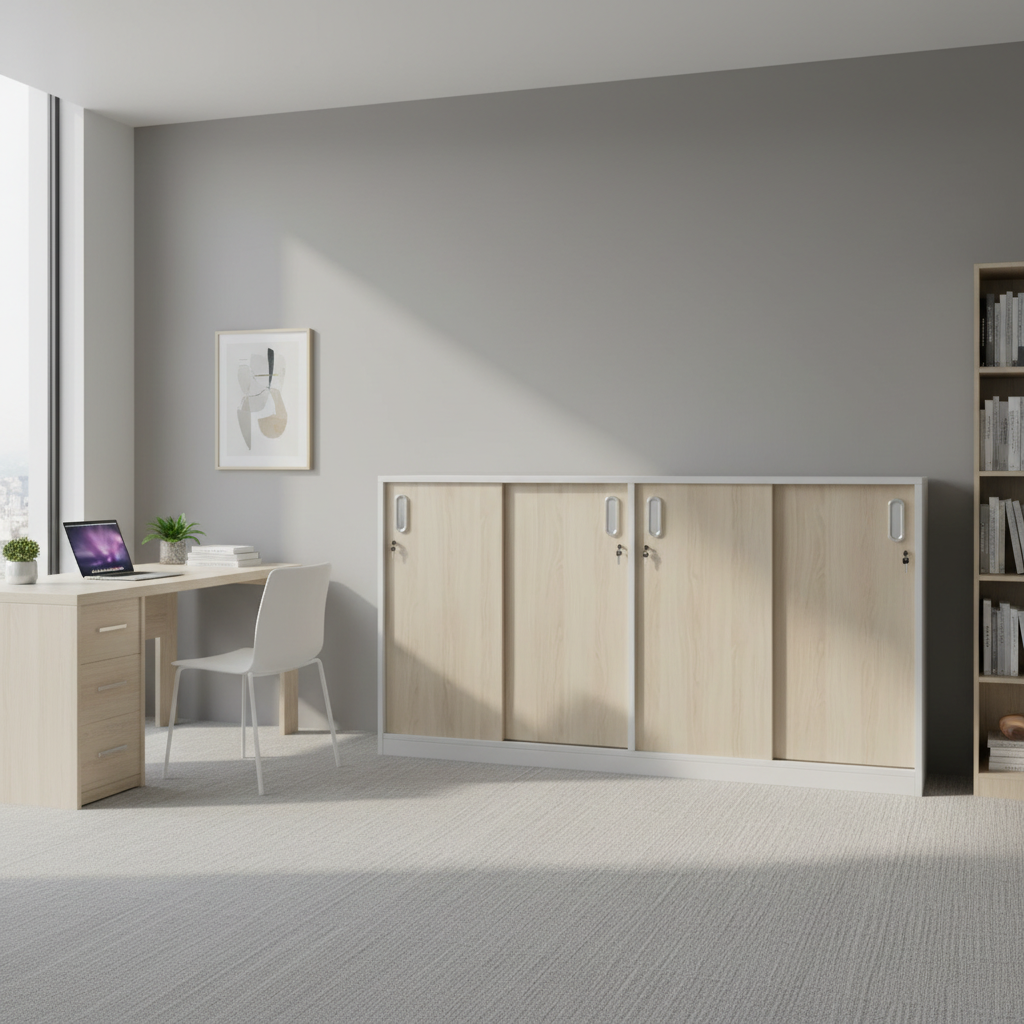 RADAR Color Four-Door (Low Height) Sliding Storage Cabinet