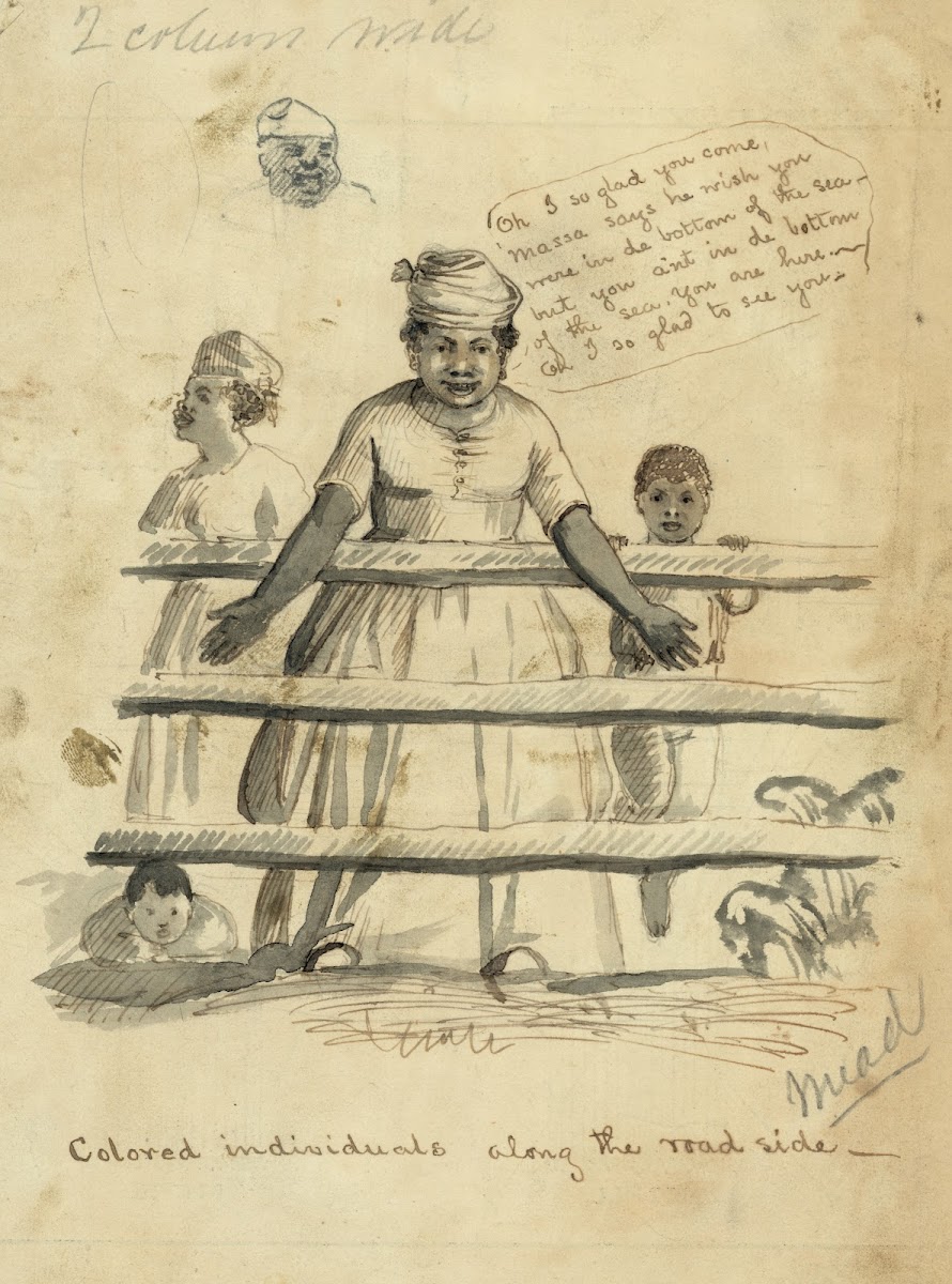 Colored individuals along the road side 1844 1865