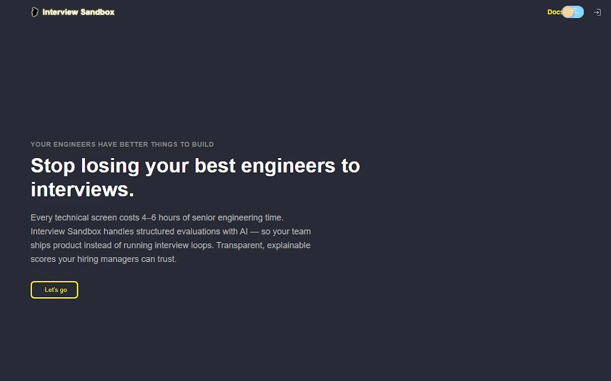 Captura de Interview Sandbox