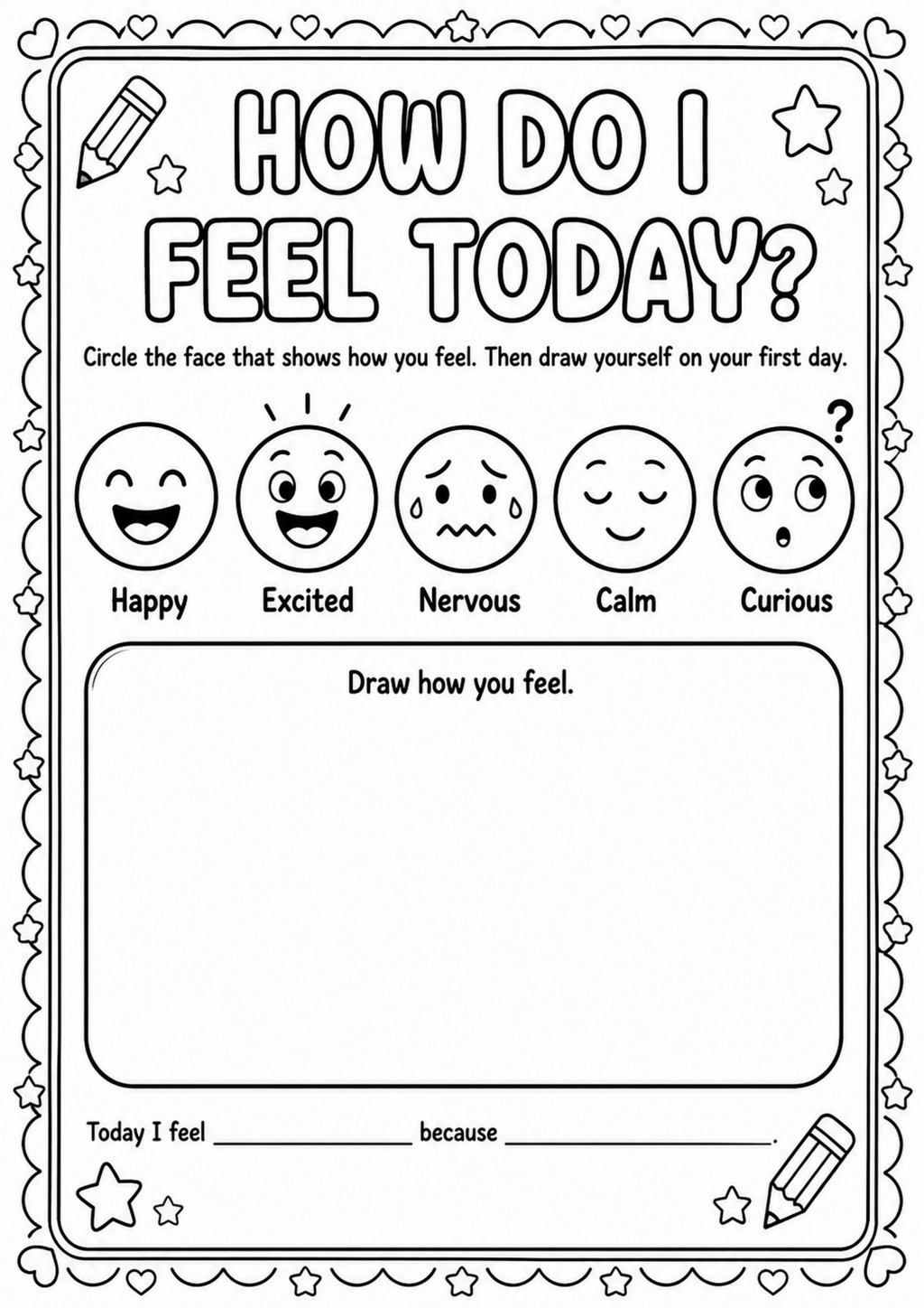 How Do I Feel Today Worksheet