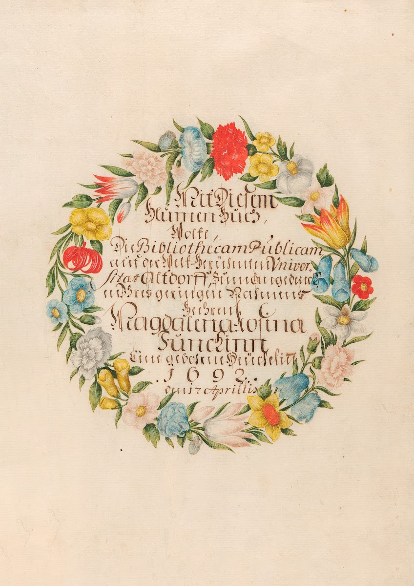 Dedication page with date 1692