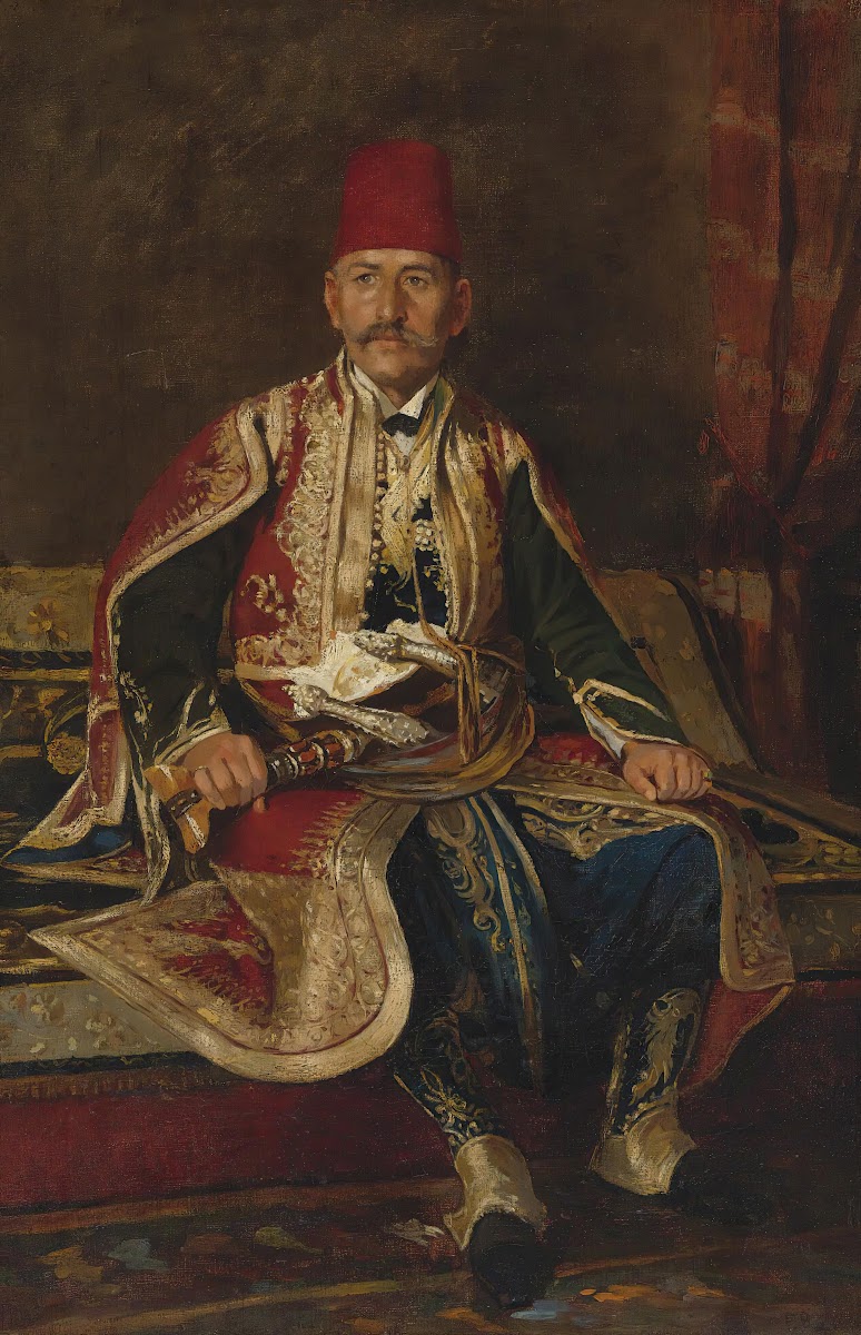 Turkish noble seated in a carpeted interior