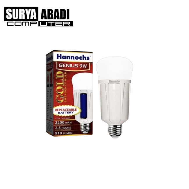 LAMPU EMERGENCY HANNOCS 9W PUTIH 