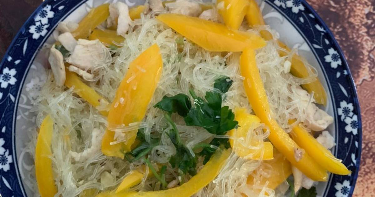 Miến đậu xanh xào ớt chuông