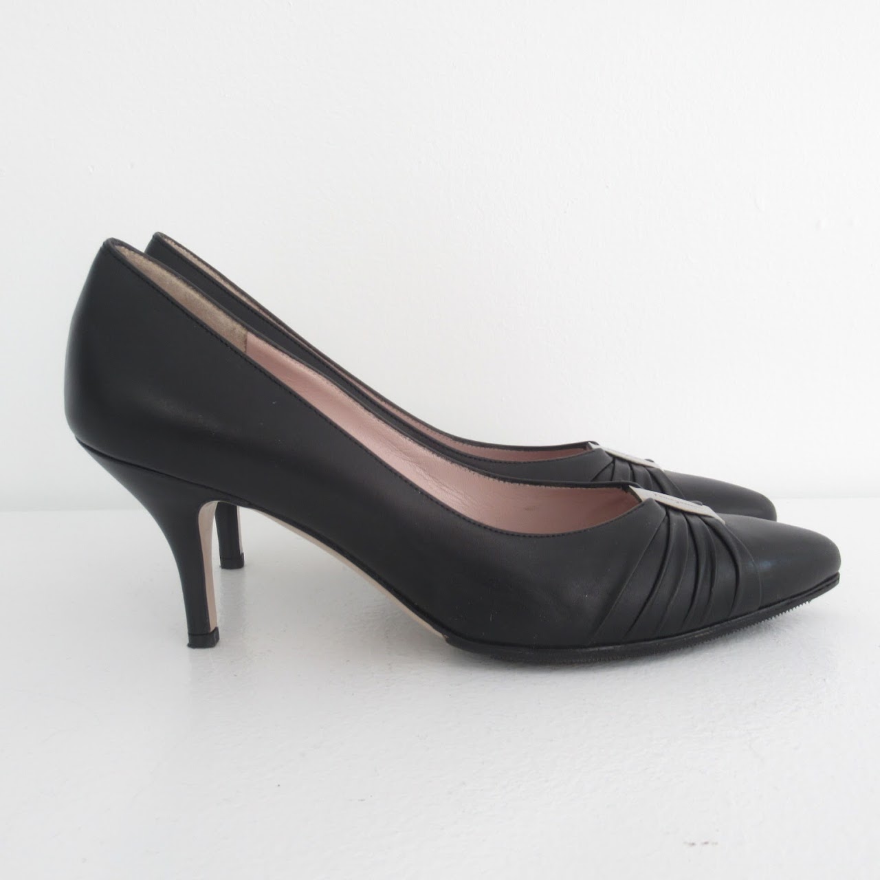 Salvatore Ferragamo Ruched Leather Pumps