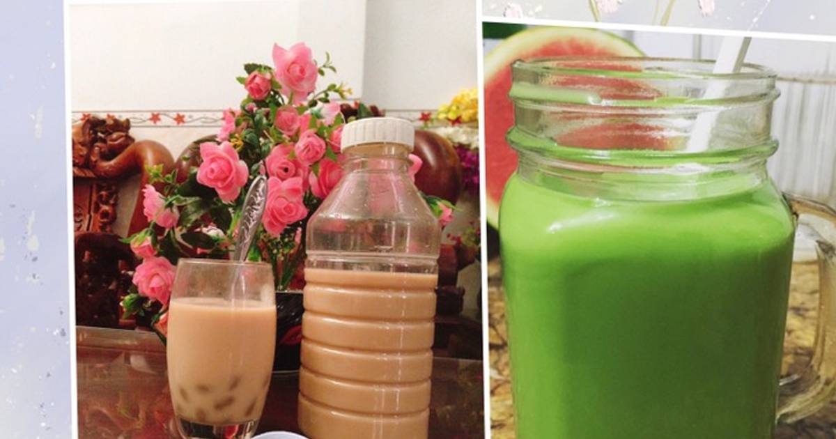 Trà sữa trân châu + thái xanh🥤
