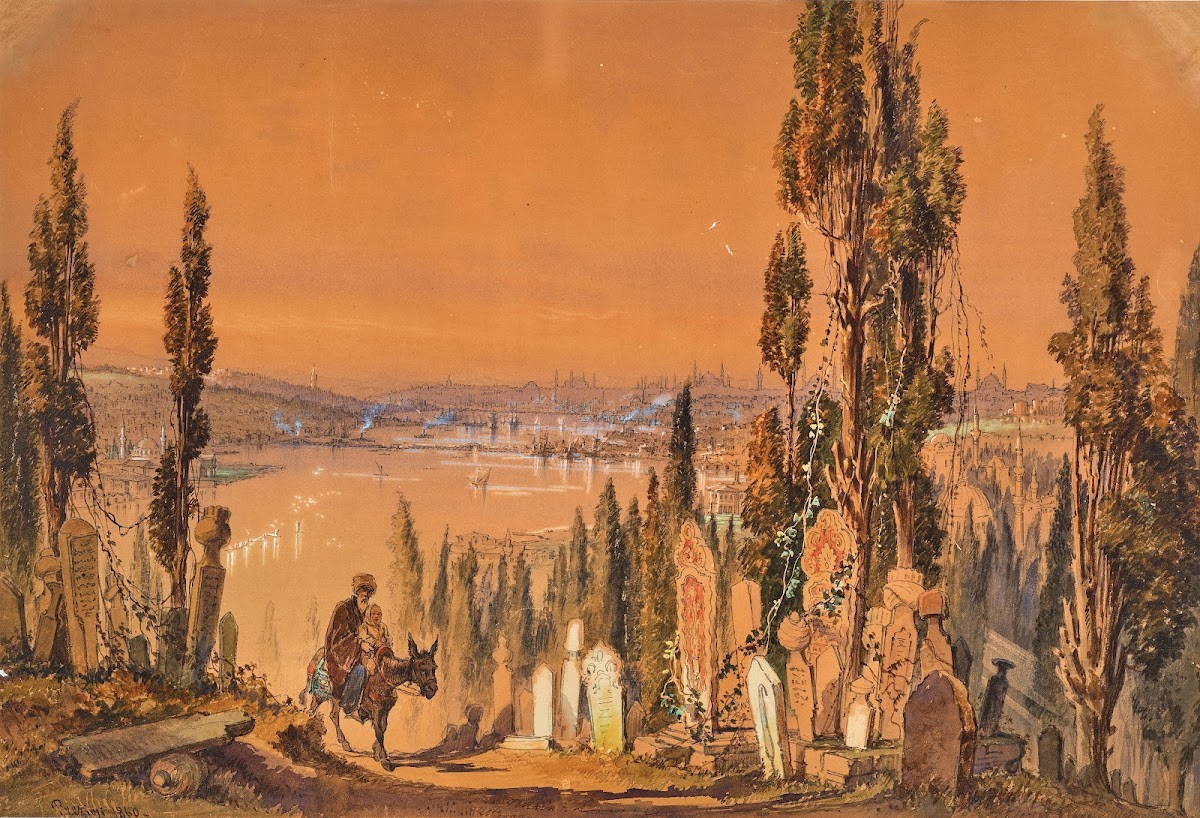 Istanbul seen from Eyüp cemetery 1860
