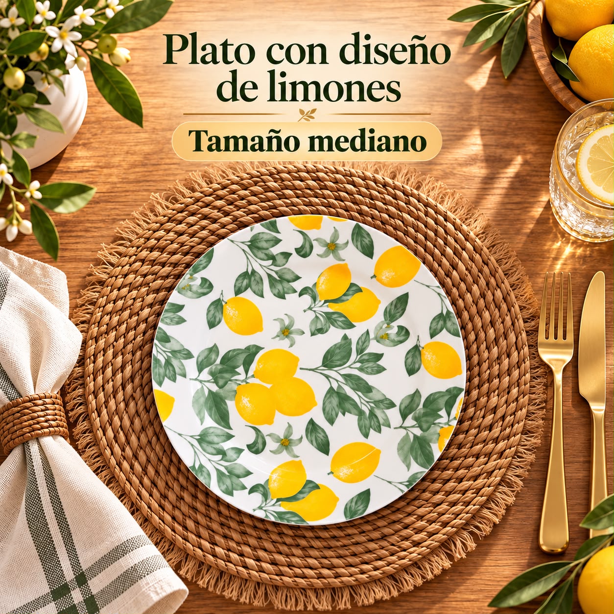 Plato playo con limones mediano