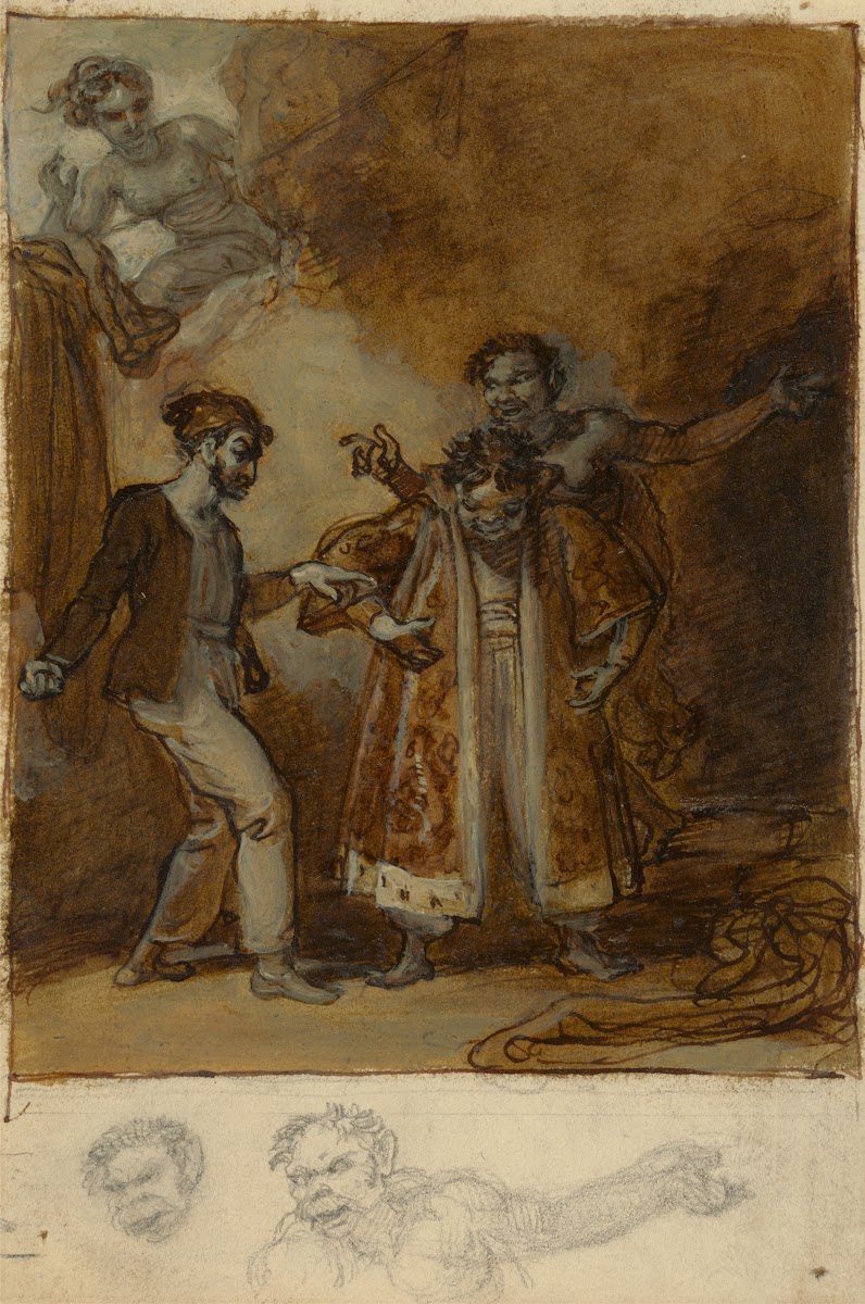 Stephano Trinculo and Caliban with Prosperos Magic Wardrobe 1821