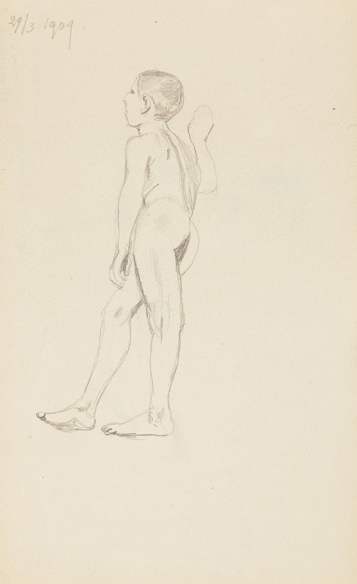 akt stojącego chłopca 1909