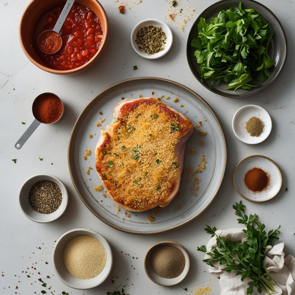Ingredients for Crispy Parmesan Crusted Pork Chops - Easy Homemade Comfort Food