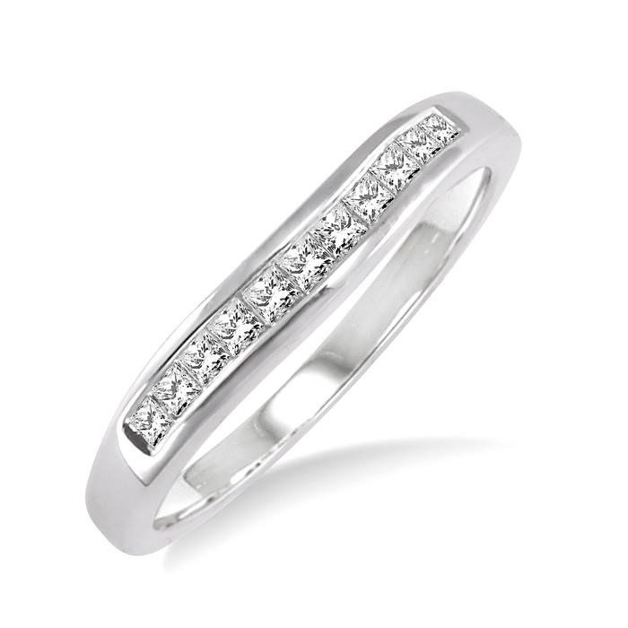 Channel Set Curved Diamond Wedding Band 35226DHFHWG