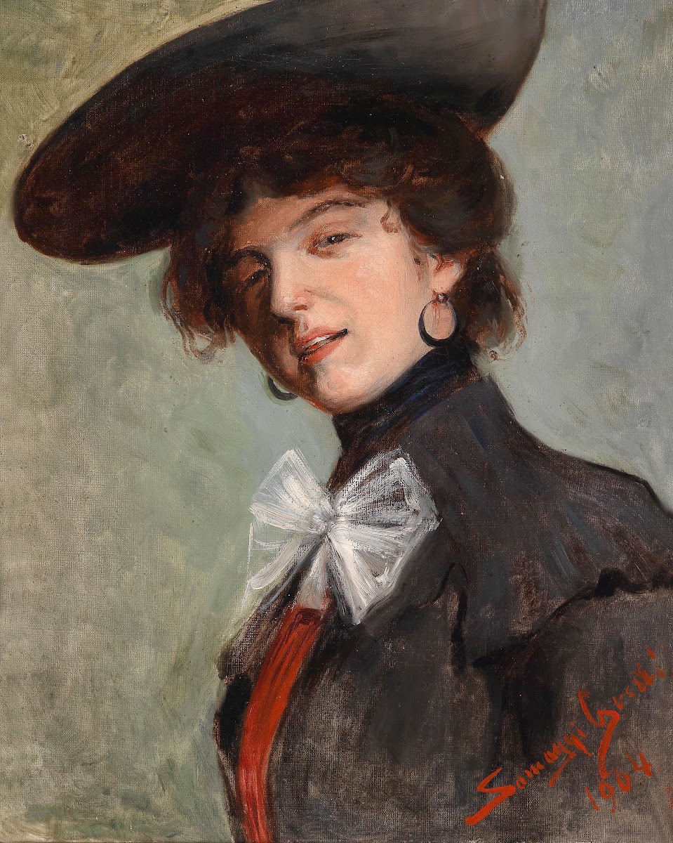 Dame mit Hut c1900