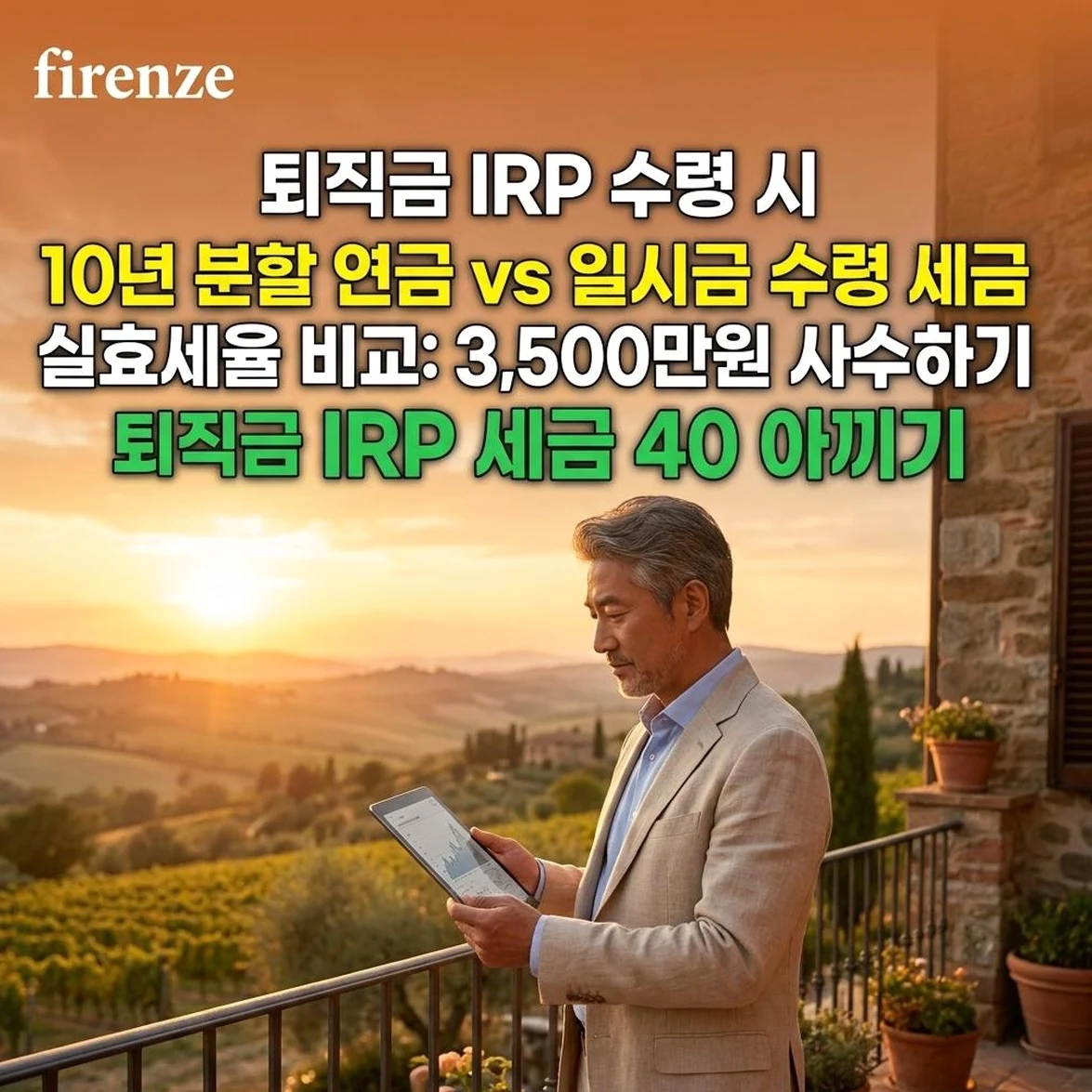 IRP 퇴직금 10년 분할 세금 비교 분석