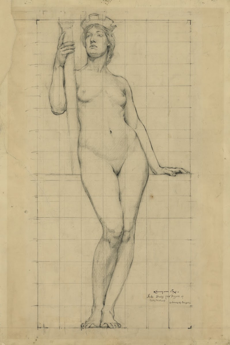 Nude study for figure of Architecture 1896
