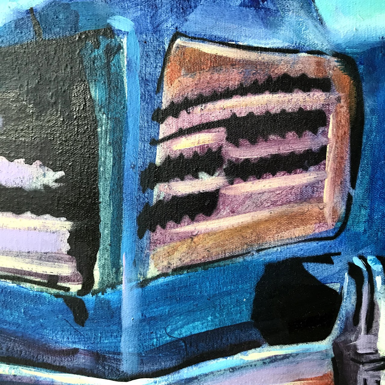 Cuban Street Scene Contemporary Oil Painting