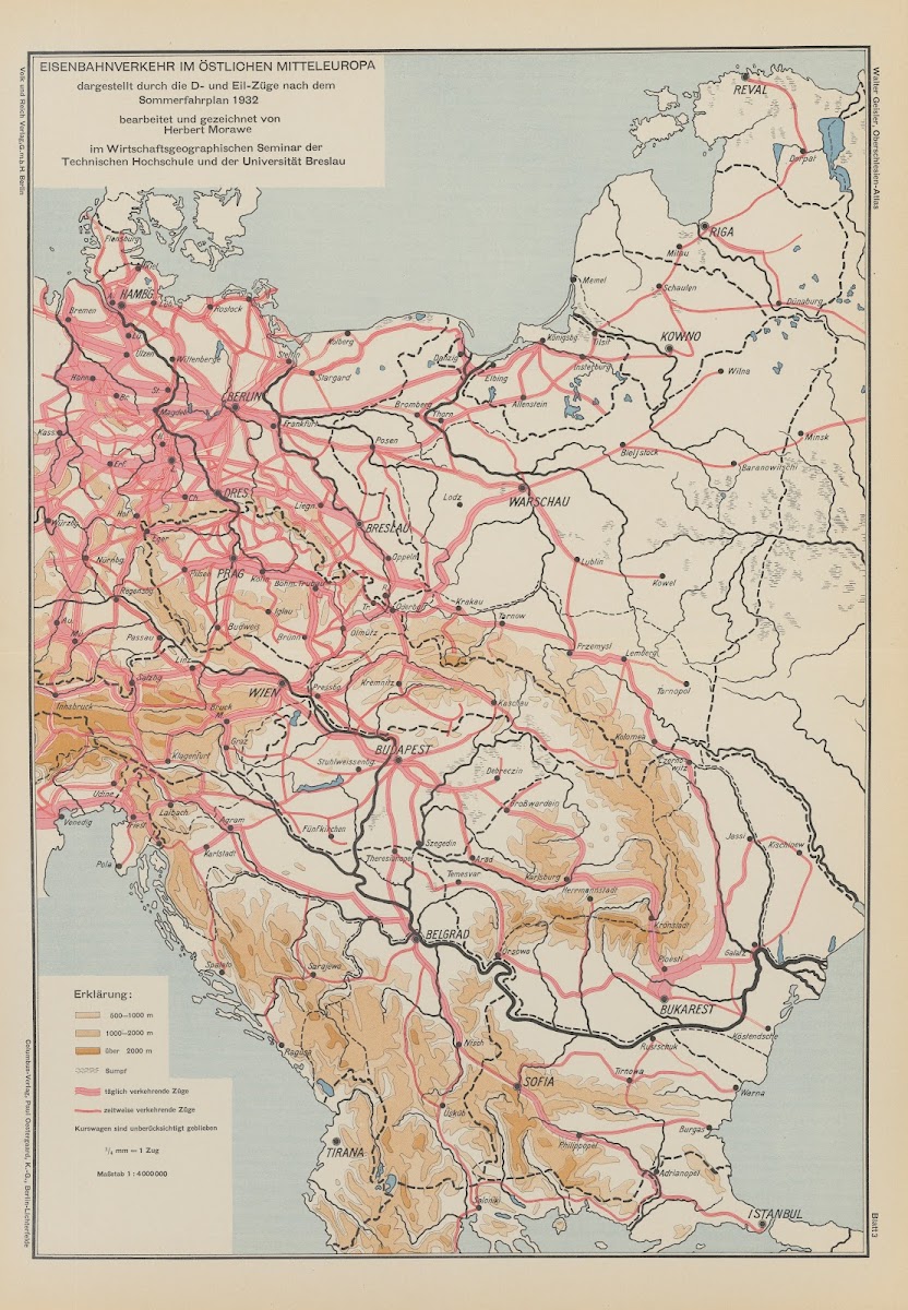 Eisenbahnverkehr im óstlichen Mitteleuropa 1938