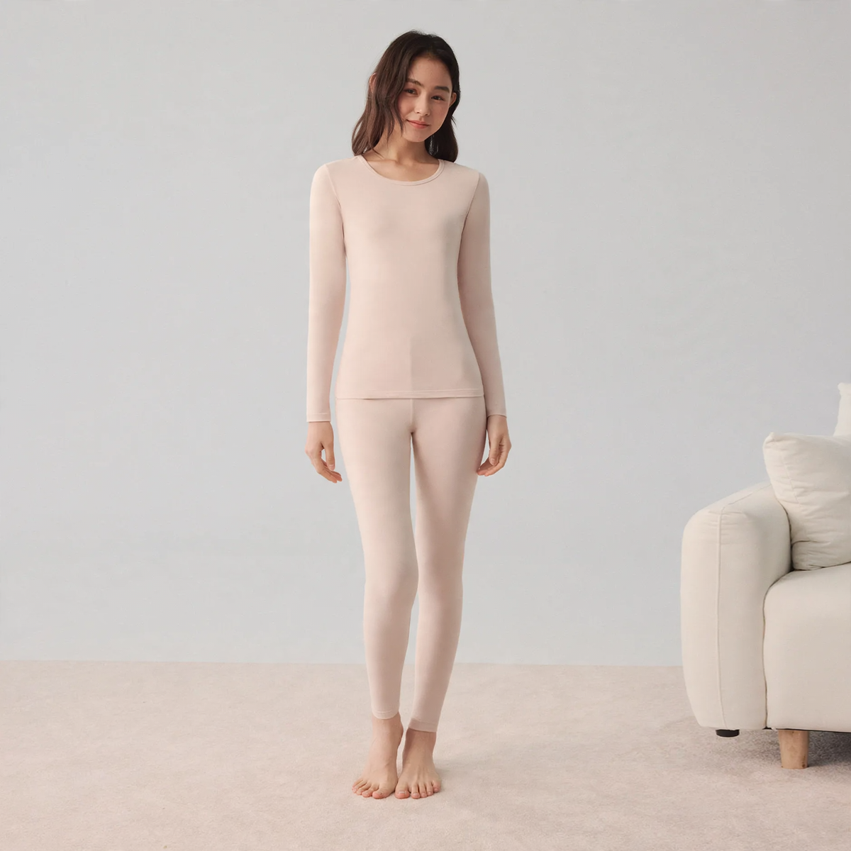 Women's Cotton Thermal Set, Round Neck