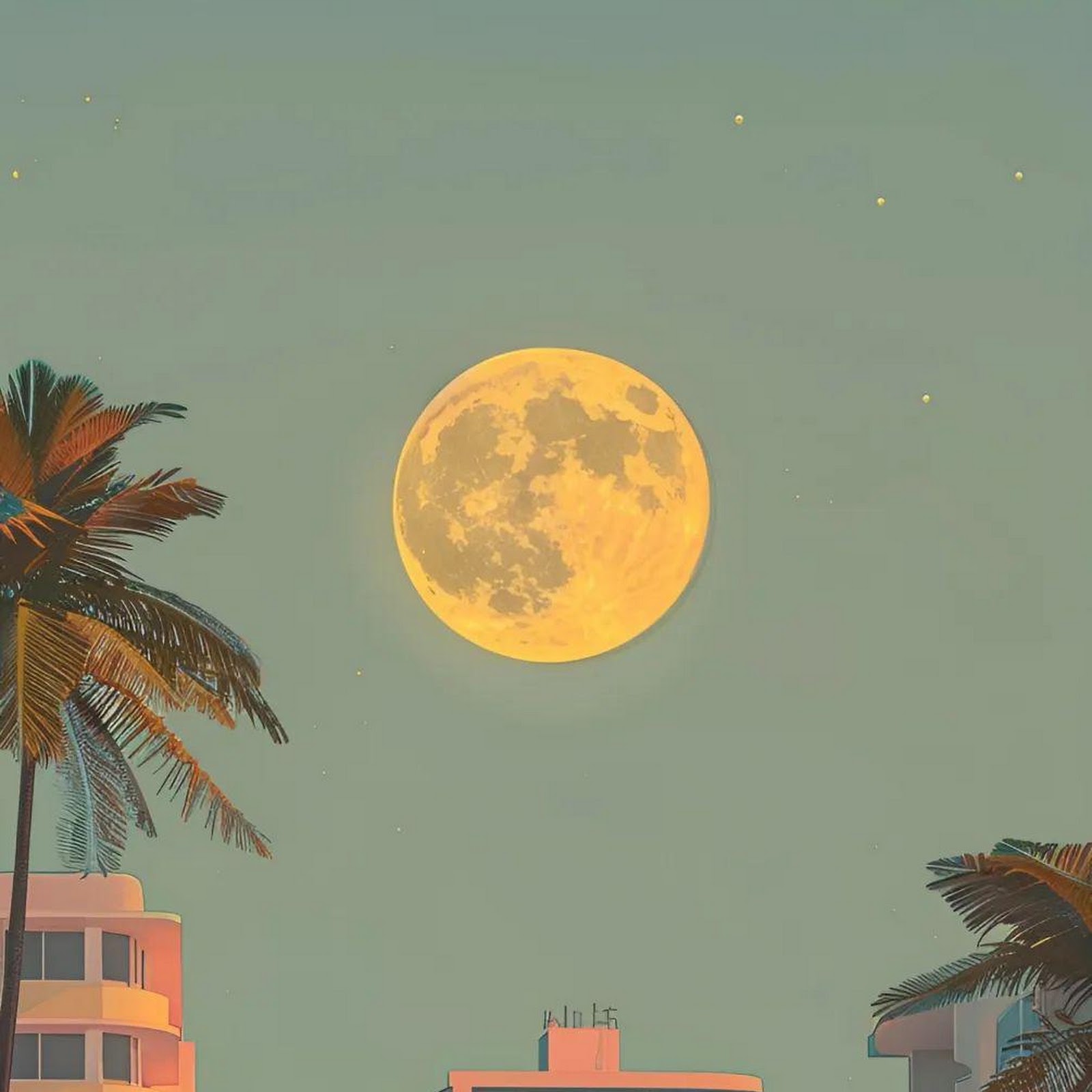 Download Retro Miami Street At Night iPhone