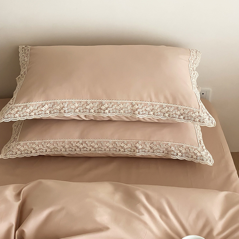 Cotton bedding set, solid color, brushed, for autumn and winter
