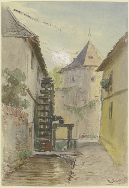 Gässchen mit Rückseite einer Mühle
