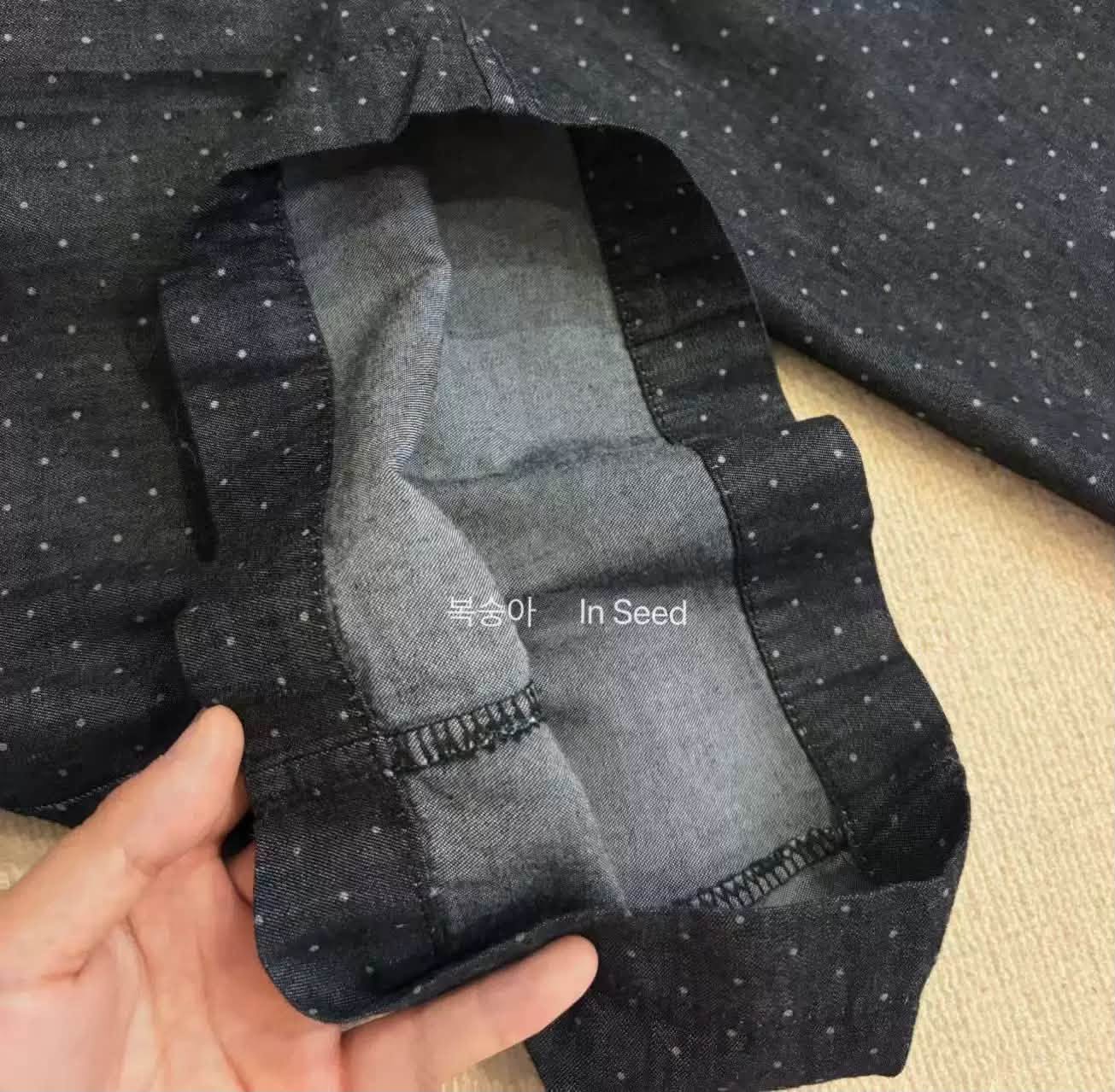 Quần ống rộng jean lưng chun chấm bi XONXEN SHOP 0563 – Image 3