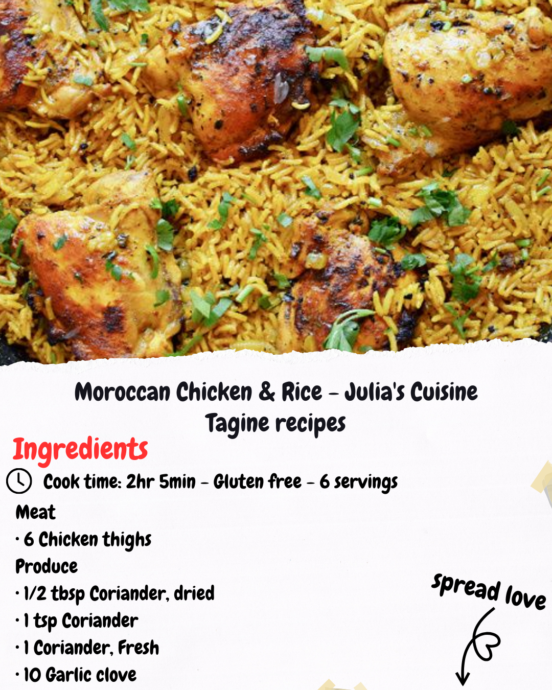 Moroccan Chicken & Rice - Julia's Cuisine Tagine recipes
