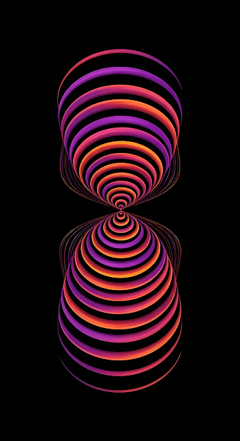 Contemporary Abstract Concentric Circles in Fire Tones - Free mobile Wallpaper