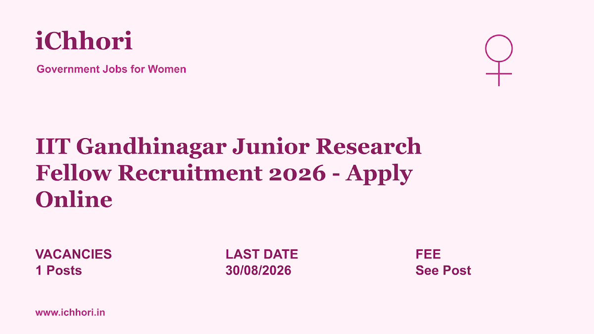 IIT Gandhinagar Junior Research Fellow Recruitment 2026 - Apply Online - iChhori