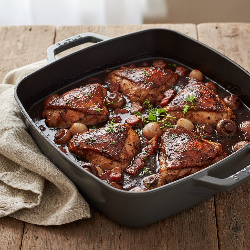 Coq au vin. Francuska sztuka uwodzenia ogniem, winem i cierpliwością