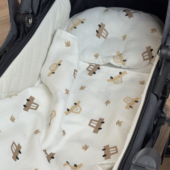 Мусліновий плед і подушка в коляску Twins Bear Автомобілі