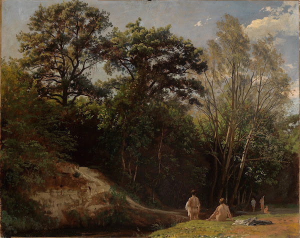 An der Alb II mit Badenden 1854 1863