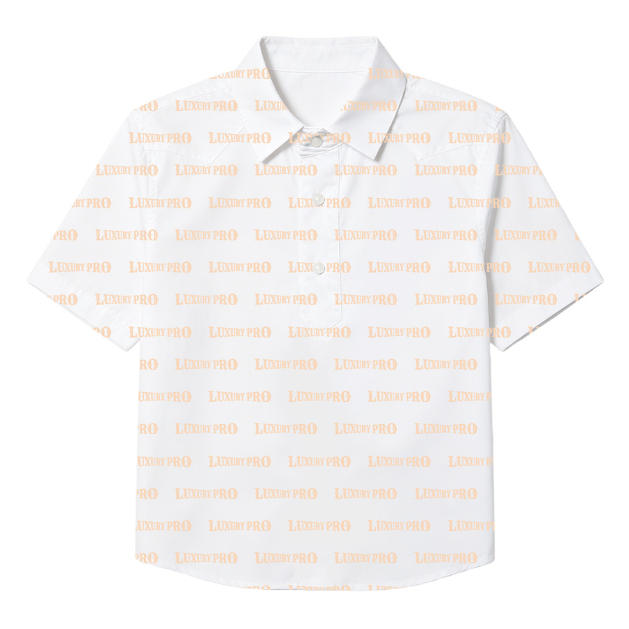 AOP CHN Pearl Button Double Layer Collar Short Sleeve Polo Shirt
