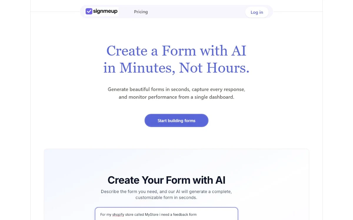 Captura de Signmeup.ai