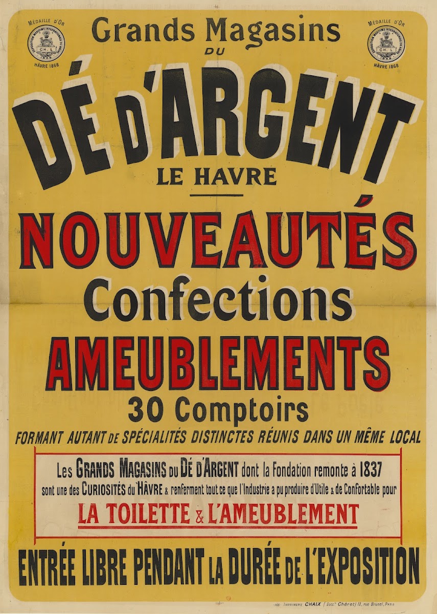 Grands magasins du Dé dargent Le Havre nouveautés confections ameublements 1887