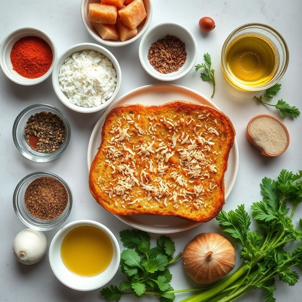 Ingredients for Crispy Coconut Crusted French Toast Recipe for Breakfast (Easy & Homemade)