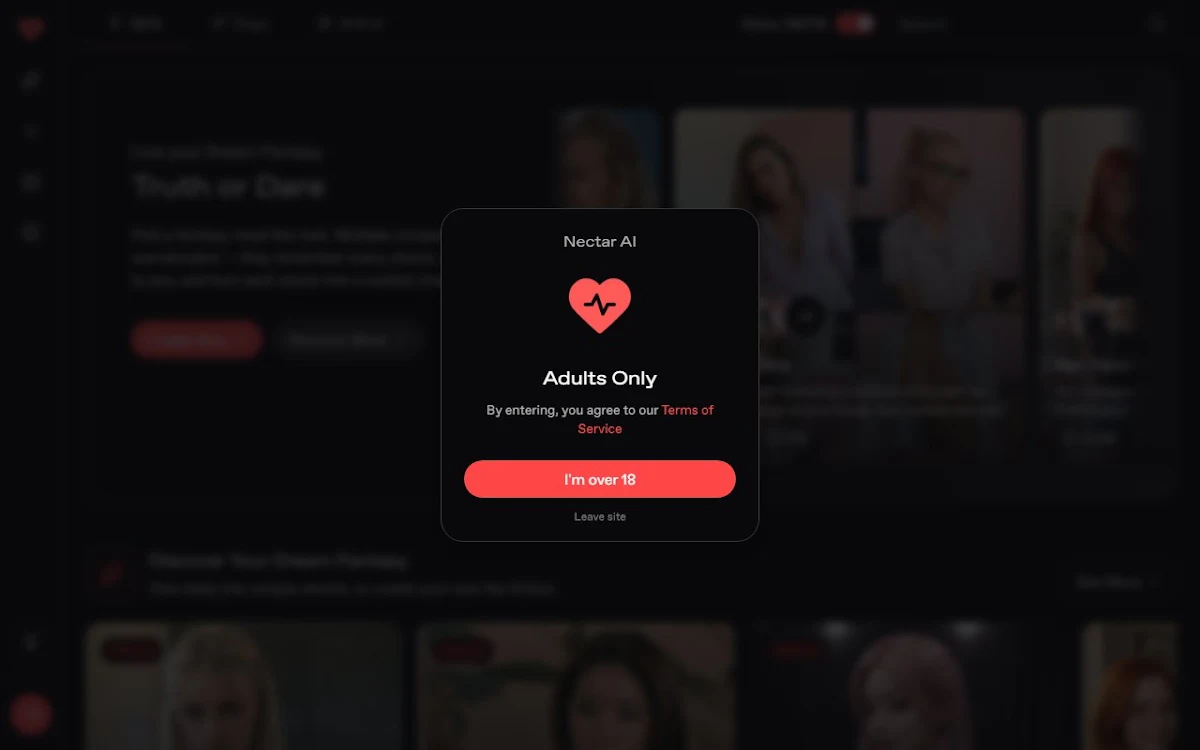 Captura de Nectar AI - AI Girlfriend Generator