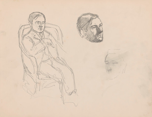 Seated Man and two Heads
