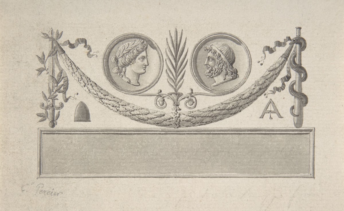 Vignette with Two Portrait Medallions