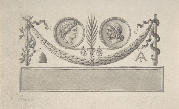 Vignette with Two Portrait Medallions