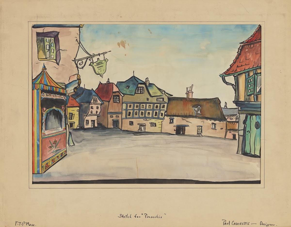 Pinocchio Sketch no 1 Town Square 1934 1943